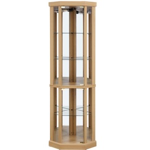 FONTOI Wine Rack, Wine Storage for Living Room, Oak, 16.5"*16.5"*69.85" - 1 of 4