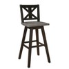 NicBex Dining Chairs Set of 2 Counter Height Chairs Black X-Back 360-degree Swivel Chair for Kitchen, Black - 4 of 4
