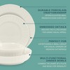 Gibson Home Melbourne White Plates and Bowls Set, 16 Piece Embossed Ceramic Dinnerware Set - Service for 4 - 3 of 4