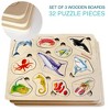 QUOKKA Wooden Puzzles for Toddlers 1 2 3 – 3x SET Toddler Puzzles Ages 2-4 - Montessori Toy for Toddlers - 2 of 4