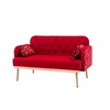 Modern Velvet Loveseat Sofa with Gold Metal Legs for Living Bedroom Leisure Areas - 3 of 4