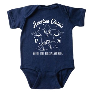 The Juniper Shop American Classic Kids In America Baby Short Sleeve Bodysuit - NB - Navy - 1 of 4