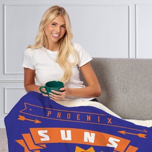 NBA Phoenix Suns Hardwood Classics Silk Touch Faux Shearling Throw Blanket - 1 of 4