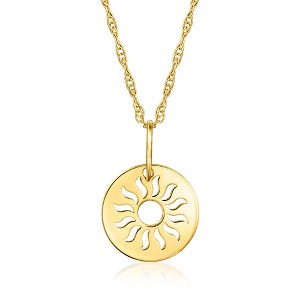 Pure Collection by Ross-Simons 14kt Yellow Gold Sun Cut-Out Charm Necklace - 1 of 3