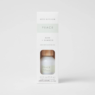 73.9ml Glass Wellness Reed Oil Diffuser with Wooden Cap Peace Candle - Project 62™
