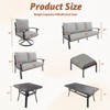 EROMMY Outdoor Swivel Rocker Patio Chairs With Ottomans And Coffee Table 5 Pcs Bistro Set - 3 of 4