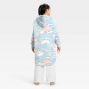 Girls' Sanrio Oversized Plush Hooded Sweatshirt - Pink/Light Blue/White - 2 of 3