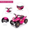 TopComfy Baby Walkers Kids ATV 4 Wheeler Ride on Car, Quad Vehicle with Switch for Kids, Childlike Fun, Healing, Pink, 27"*15"*11.5" - 4 of 4