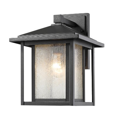 1 Light Outdoor Wall Mount Sconce Black - Aurora Lighting