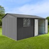 CAVINAS 10ftx12ft Outdoor Storage Shed with Hinged Door and Pent Roof Metal Garden Shed with Window - 2 of 4