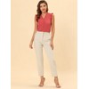 INSPIRE CHIC Women's Ruffled Sleeveless Work Business Vintage Blouses - 3 of 4