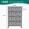 Metal Privacy Screen Outdoor 72" H×47" W,Freestanding Decorative Room Divider - 2 of 4