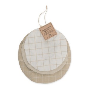 Design Imports Reusable Cotton Dish Covers Set/3, Feather Gray - 1 of 4