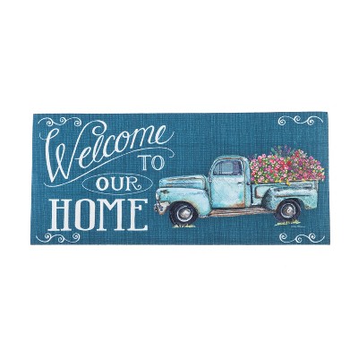 Evergreen Garden Floral Truck Welcome Sassafras Switch Mat