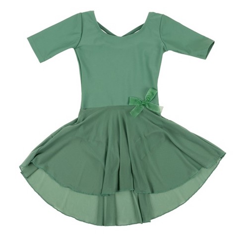 Leveret Girls Short Sleeve Skirt Leotard Green Xl (12-14) : Target