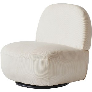 Nordlys Beige Corduroy Swivel Lounge Chair Modern Design Style Upholstery Living Room - 1 of 4