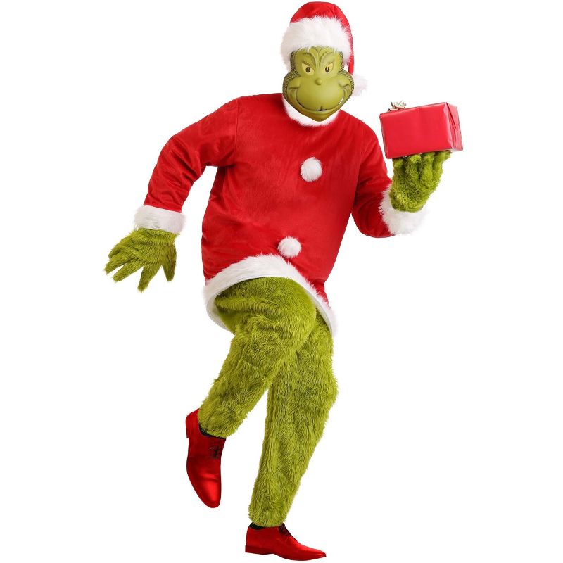 HalloweenCostumes.com Dr. Seuss The Grinch Santa Deluxe Costume with Mask, 4 of 8