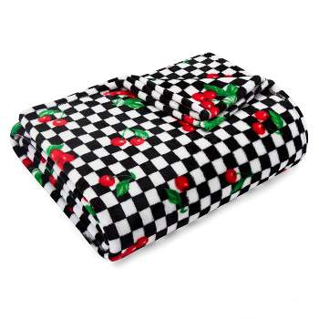 50"x70" Oversized Cherry Checker Throw Blanket Bright Red - Betseyville