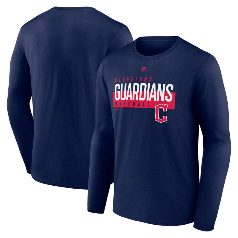 MLB Cleveland Guardians Men&#39;s Long Sleeve Core T-Shirt, 1 of 4