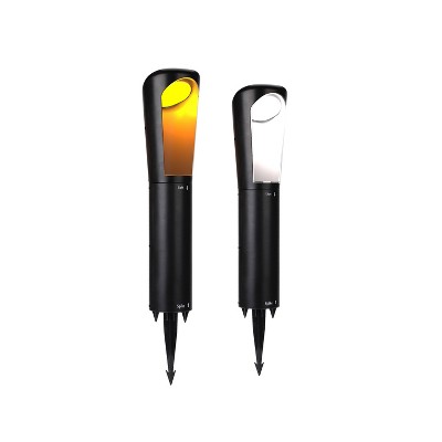 Black Solar LED Pathway Light with Dusk to Dawn Sensor