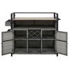 Fontoi Utility Storage Bins, Grill Cart with Table Top, Moveable Kitchen Island with Storage Cabinet for Backyard Garden, Gray, 52.8"*28.30"*41.50" - 3 of 4