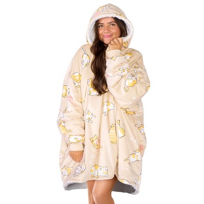 The Bare Homey - Adult Wearable Blanket - Fleece Side Pockets