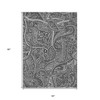 Gray Silver And Charcoal Paisley Washable Indoor Outdoor Area Rug - 3 of 4