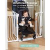 GROWNSY Baby Gate for Stairs, 29.5"-48.4" Pressure Mounted Baby Gate for Top of Stair with V-Shaped Rods, Anti-Trip Pedal, Extra Wide Stairs, White - 3 of 4