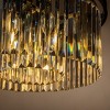 ALOADECOR 9-Lights Modern 20" Matte Black 2-Tier Round Fringe Crystal Flush Mount - 4 of 4