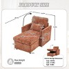 Multifunctional Chenille Chaise Lounge Recliner with Hidden Storage, Adjustable Phone Holder & Side Pockets for Small Spaces-3irtyhousy - 4 of 4