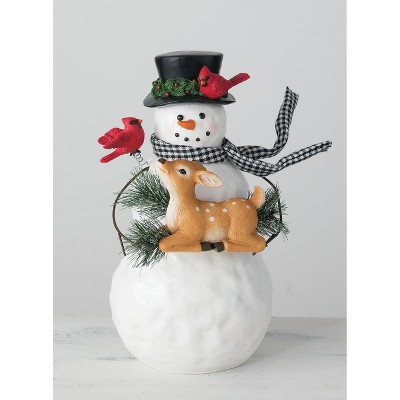 Sullivans Snowman Christmas Decorative Scuplture 14.5"H Multicolored