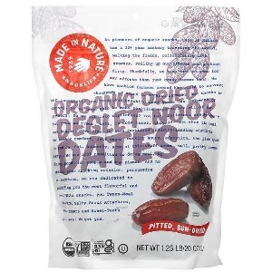 Made in Nature, Organic Dried Deglet Noor Dates, Pitted, Sun-Dried, 20 oz - 1 of 2