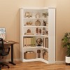 Homhougo 72" L-Shaped Corner Bookshelf, 5-Tier Wood Bookcase with Anti-Tip Design for Living Room, Office, Easy Assembly Rustic Storage Shelf - 4 of 4