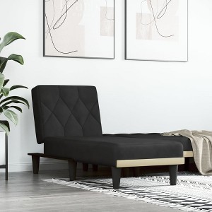 vidaXL Chaise Longue Black Velvet - 1 of 4