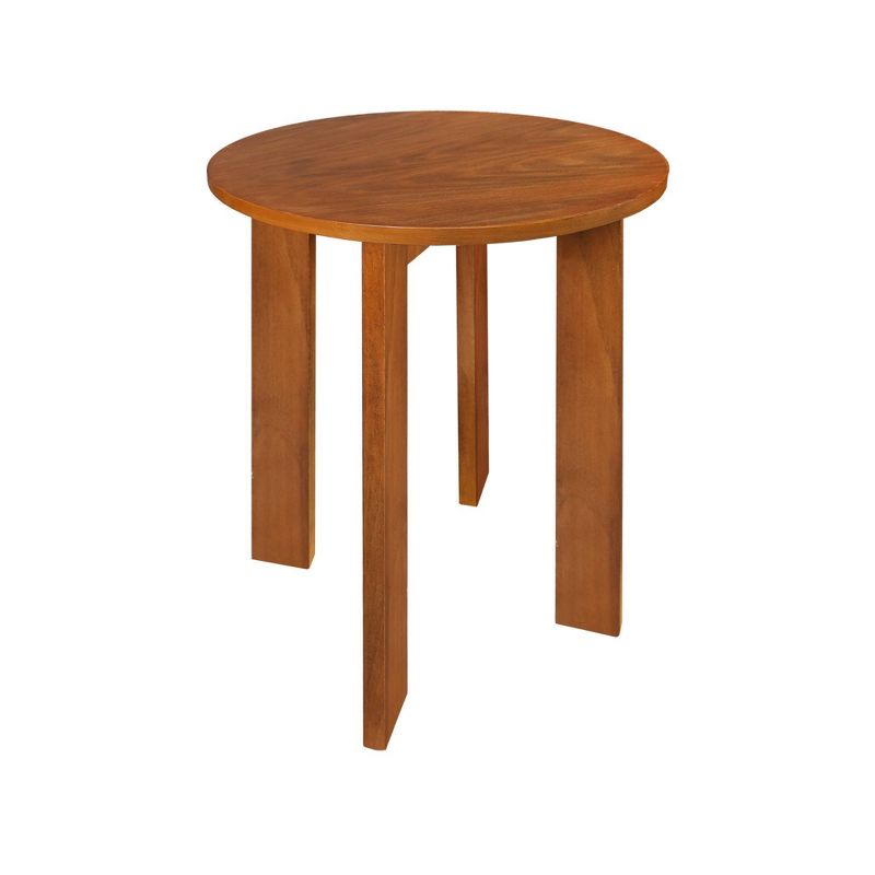 16&#34; Round Side End Table with American Gum Wood Sweet Oak - Flora Home, 4 of 11