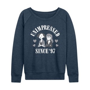 Women's - Daria - Unimpressed Lightweight French Terry Wide Neck Long Sleeve Graphic Shirt - 1 of 4
