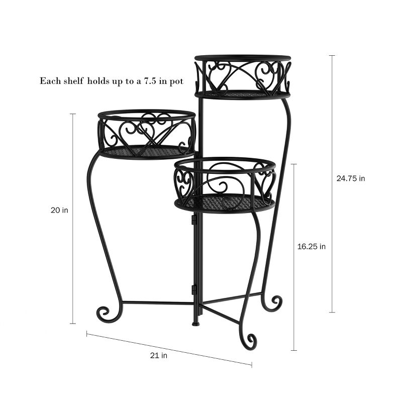 Pure Garden 3-Tier Folding Plant Stand, 4 of 8