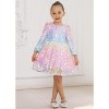 2Bunnies Girls' Ombre Sequin Long Sleeve Dress - 2 of 4