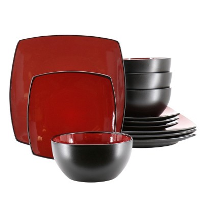 Black and red outlet dinnerware