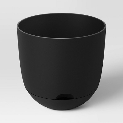 Self-Watering Plastic Indoor Outdoor Planter Pot Black 12"x12" - Room Essentials™