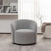 KINWELL 34" W Upholstered Boucle Swivel Barrel Accent Chair - 2 of 4