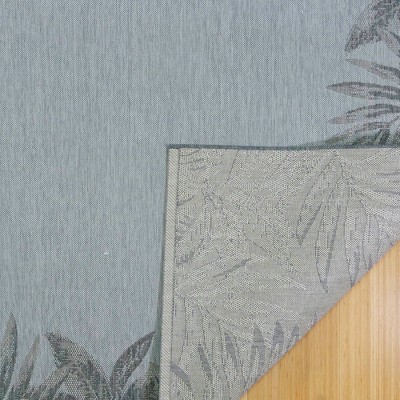 Ash Gray Synthetic Flat Woven Rectangular Indoor/Outdoor Rug