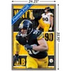 Trends International NFL Pittsburgh Steelers - T.J. Watt 24 Framed Wall Poster Prints - 3 of 4