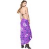 LA LEELA Women's Wrap Long Holiday Beachwear Swimsuit Sarong Swimwear Cover up Wraps One Size Purple, Floral - 3 of 4