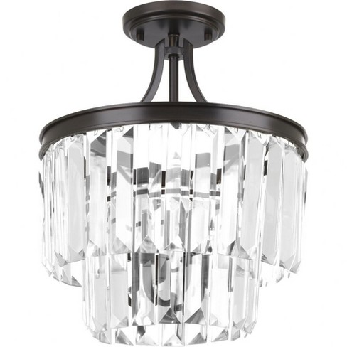 Progress Lighting Glimmer 3-light Semi-flush Pendant, Antique Bronze ...