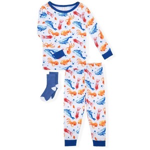 Sleep On It Infant & Toddler Boys 2-Piece Super Soft Jersey Snug-Fit Pajama Set with Matching Socks - 1 of 4