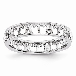 Black Bow Jewelry 4mm Sterling Silver Stackable Expressions Aries Zodiac Ring - 1 of 4