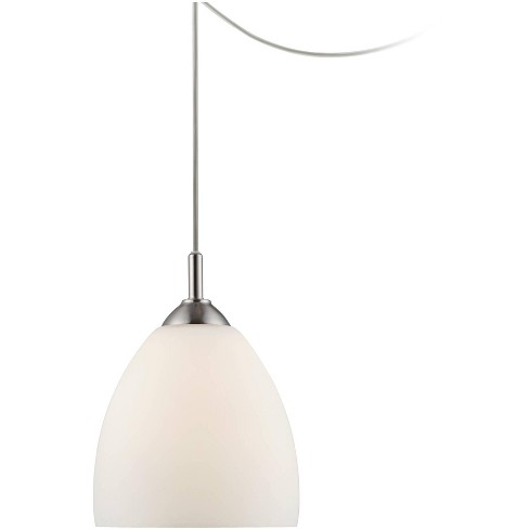 Possini Euro Design Brushed Nickel Plug, Hanging Plug In Lamps