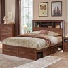 SinCiDo Farmhouse Full Size Bed Frame, w/52" Tall Storage Bookcase Headboard，Charging Station&LED Light, Drawers, No Box Spring Needed, Noiseless - 3 of 4