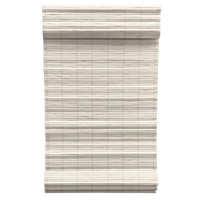 Radiance Brooklyn Cordless White Distressed Bamboo Roman Shade